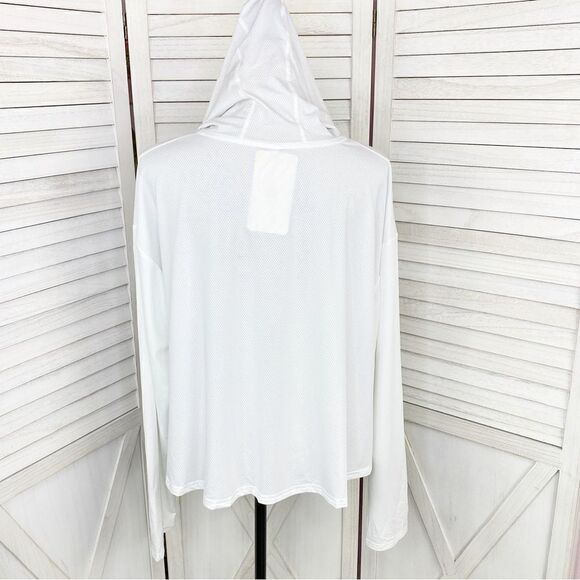 Fabletics Kaia Cropped Hoodie White XL Light Weight Perforated - Picture 7 of 14